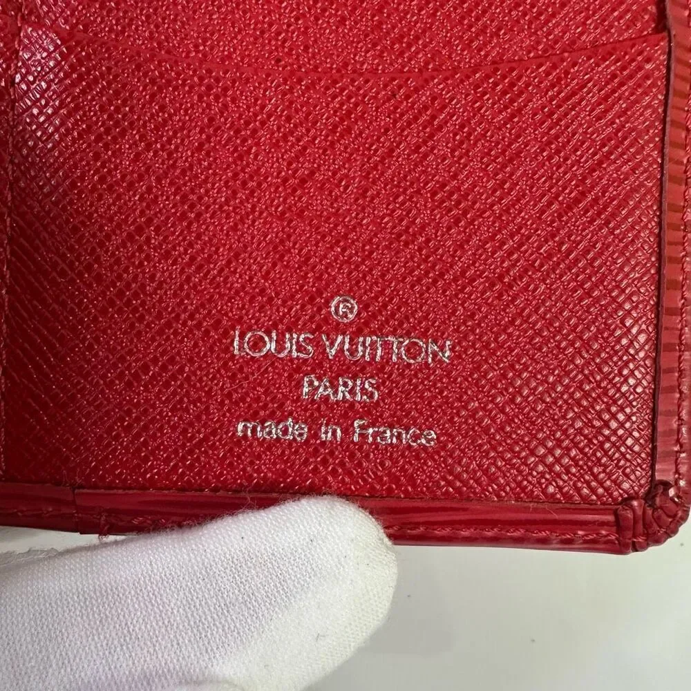 Louis‎ Vuitton Red Epi Leather Slim Vertical Bifold